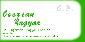 osszian magyar business card